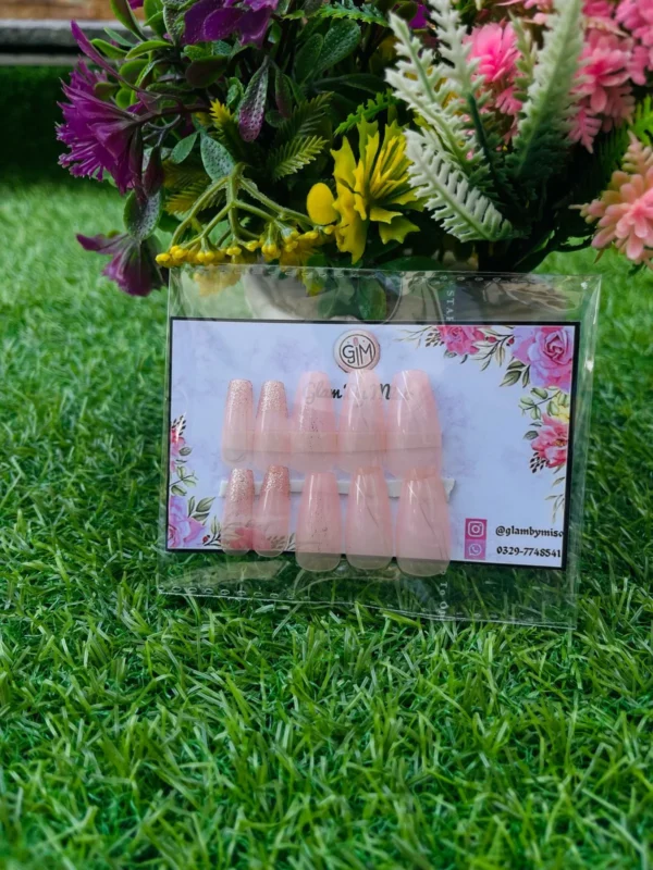 Blush Pink Glitter nails