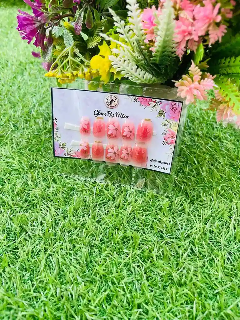 Blossom Pink Floral Press-On Nails – A Touch of Elegance & Charm �� - Image 2
