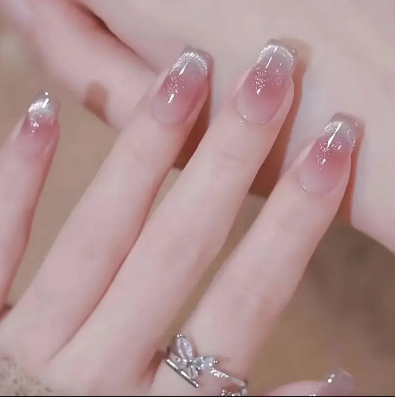 Rose Gold Glitter Press-On Nails – Luxe & Trendy - Image 2