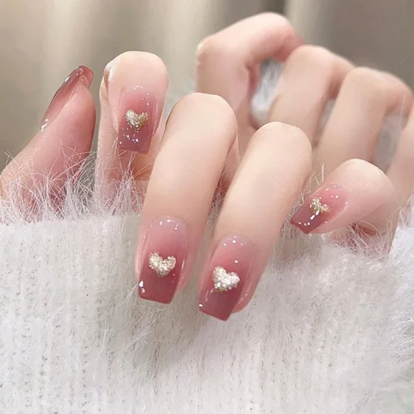 Romantic Red & Gold Press-On Nails – A Bold & Elegant Look! ❤️✨ - Image 2