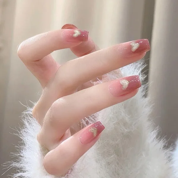 Romantic Red & Gold Press-On Nails – A Bold & Elegant Look! ❤️✨ - Image 3